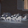 LED-Weihnachts-Rentiere 7 Stk. Silber Stoff