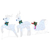 LED-Weihnachts-Rentiere 7 Stk. Silber Stoff