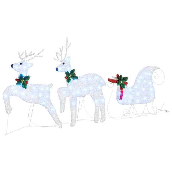 LED-Weihnachts-Rentiere 7 Stk. Silber Stoff