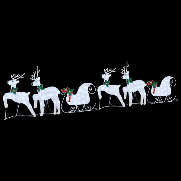 LED-Weihnachts-Rentiere 7 Stk. Silber Stoff