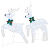 LED-Weihnachts-Rentiere 7 Stk. Silber Stoff
