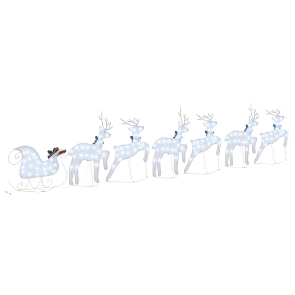 LED-Weihnachts-Rentiere 7 Stk. Silber Stoff