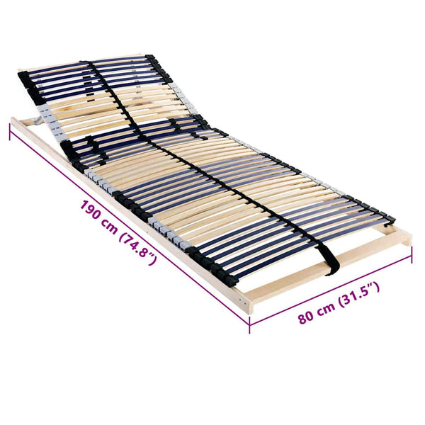 Lattenrost feststehend Buche 80 x 190 cm braun