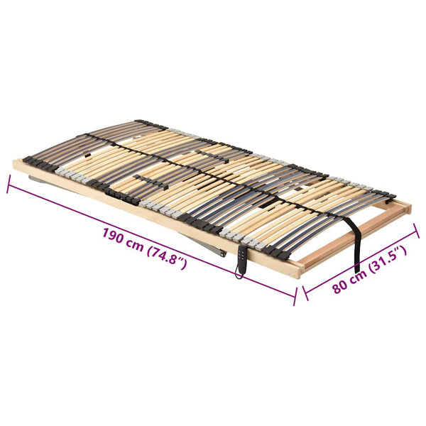 Brauner Lattenrost 80 x 190 cm feststehende Buche