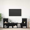 Wandmontiertes TV-Schrank-Set 3-teilig Schwarz Holzwerkstoff