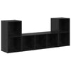 Wandmontiertes TV-Schrank-Set 3-teilig Schwarz Holzwerkstoff