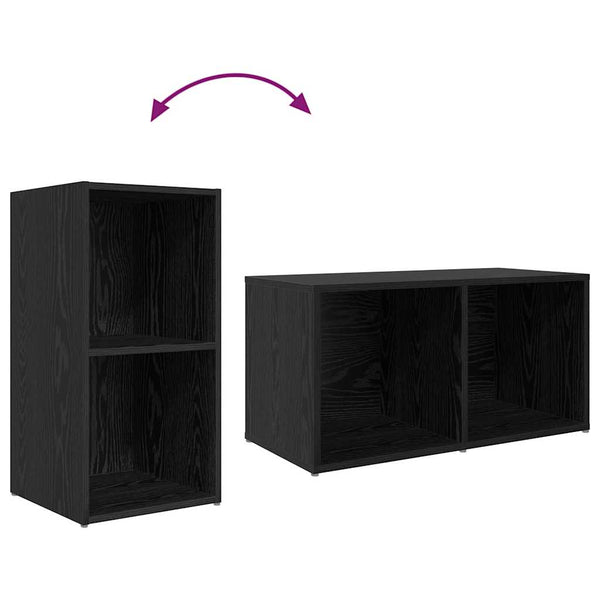 Wandmontiertes TV-Schrank-Set 3-teilig Schwarz Holzwerkstoff