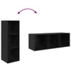 Wandmontiertes TV-Schrank-Set 3-teilig Schwarz Holzwerkstoff