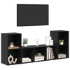 Wandmontiertes TV-Schrank-Set 3-teilig Schwarz Holzwerkstoff