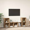 Wandmontierter TV-Schrank, Set, 3-teilig, Braun, Holzwerkstoff
