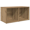 Wandmontierter TV-Schrank, Set, 3-teilig, Braun, Holzwerkstoff