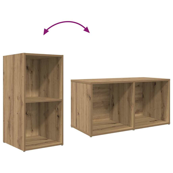 Wandmontierter TV-Schrank, Set, 3-teilig, Braun, Holzwerkstoff