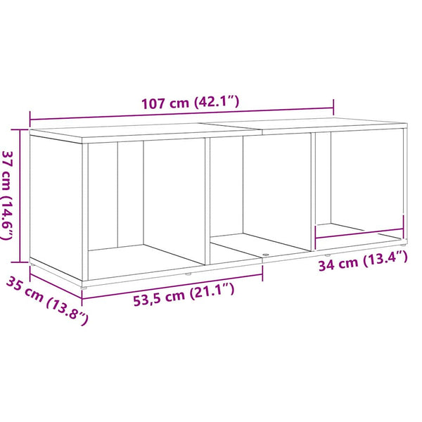 Wandmontierter TV-Schrank, Set, 3-teilig, Braun, Holzwerkstoff