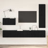 TV-Wandhalterung 4 Teile Schwarz Eiche Technisches Holz