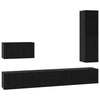 TV-Wandhalterung 4 Teile Schwarz Eiche Technisches Holz