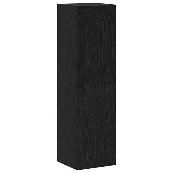 TV-Wandhalterung 4 Teile Schwarz Eiche Technisches Holz