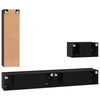 TV-Wandhalterung 4 Teile Schwarz Eiche Technisches Holz