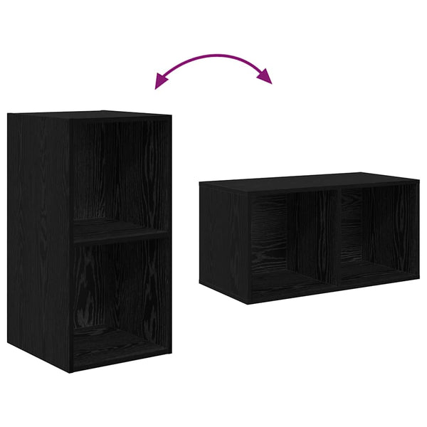 Musta tammi TV-tasosetti 3 pcs Seinäkiinnitettävä. Tekninen puu