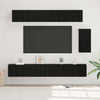 TV-Schrank-Set 6-teilig Wandmontage Schwarz Eiche Holzwerkstoff