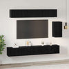 TV-Schrank-Set 6-teilig Wandmontage Schwarz Eiche Holzwerkstoff