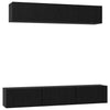 TV-Schrank-Set 6-teilig Wandmontage Schwarz Eiche Holzwerkstoff
