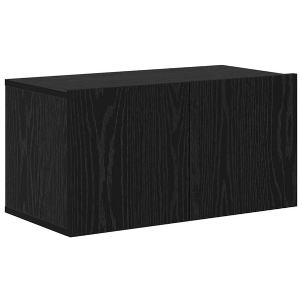TV-Schrank-Set 6-teilig Wandmontage Schwarz Eiche Holzwerkstoff