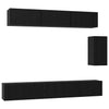TV-Schrank-Set 6-teilig Wandmontage Schwarz Eiche Holzwerkstoff