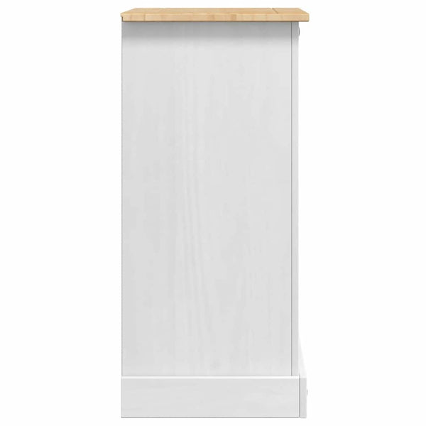 Yöpöytä Valkoinen 53 x 39 x 84 cm Massiivinen mänty