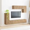 Wandmontiertes TV-Schrank-Set 5-teilig Schwarz Holzwerkstoff