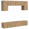 Wandmontiertes TV-Schrank-Set 5-teilig Schwarz Holzwerkstoff