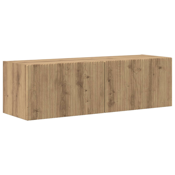 Wandmontiertes TV-Schrank-Set 5-teilig Schwarz Holzwerkstoff