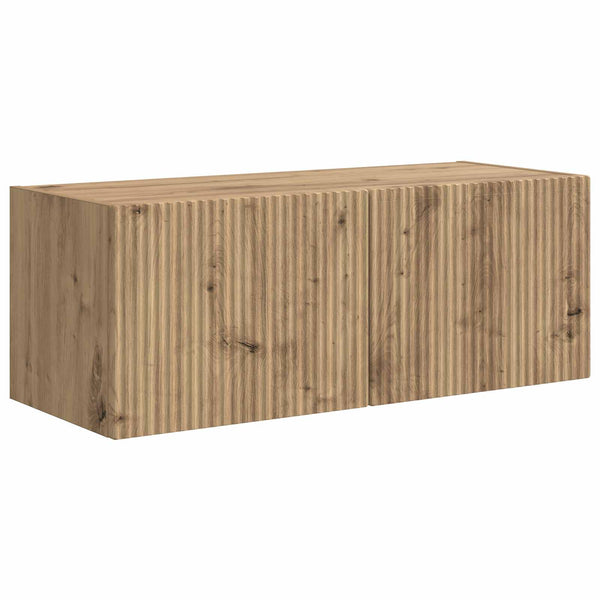 Wandmontiertes TV-Schrank-Set 5-teilig Schwarz Holzwerkstoff
