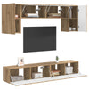 Wandmontiertes TV-Schrank-Set 5-teilig Schwarz Holzwerkstoff