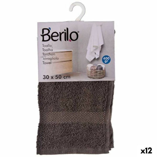 Berilo Harmaa Kylpypyyhe 30 x 50 cm, 12 kpl