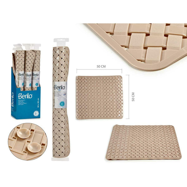 Berilo kylpymatto beige PVC 50x50 cm (6 kpl)