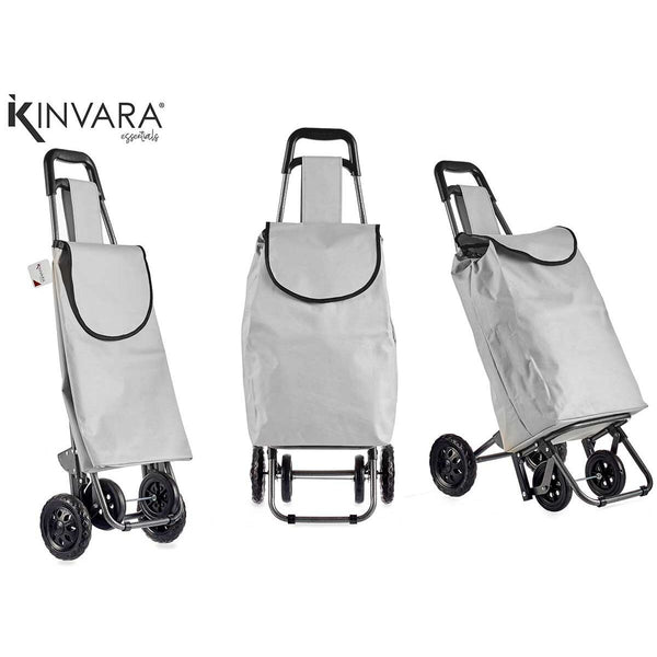 Kinvara ostoskärry musta-harmaa 30L