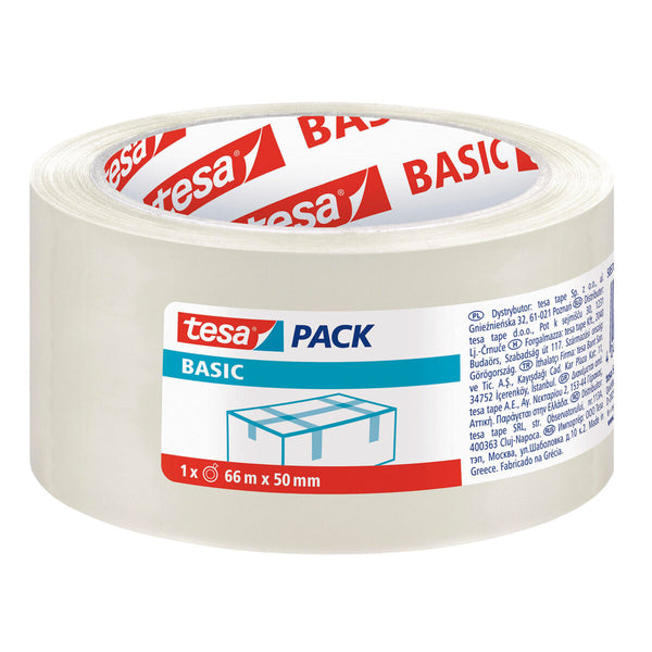 TESA Läpinäkyvä Pakkausteippi 50 mm x 66 m (6 rullaa)