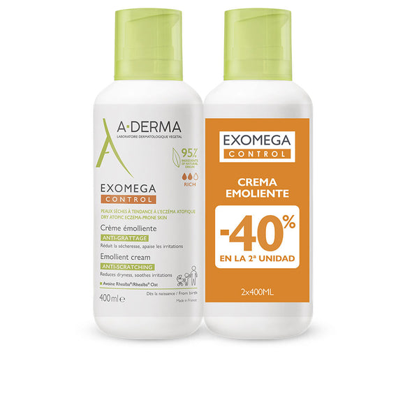 A-Derma Exomega Control Emollient Cream Pack 2 X 400 Ml | Vuodevaatteet.fi