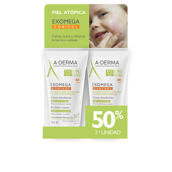 A-Derma Exomega Control Emollient Cream Pack 2 X 50 Ml | Vuodevaatteet.fi