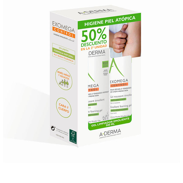 A-Derma Exomega Control Gel Espumoso Emoliente Lote 2 X 500 Ml | Vuodevaatteet.fi