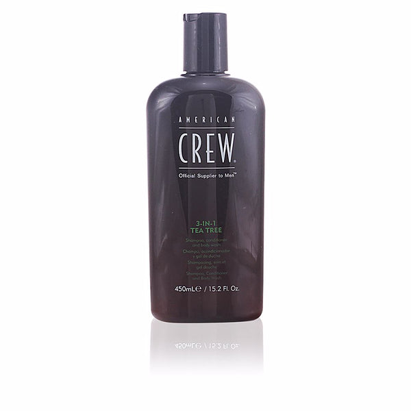 American Crew Tea tree 3 in 1 shampoo, hoitoaine ja suihkusaippua 450 ml | Vuodevaatteet.fi