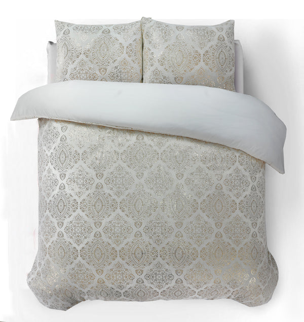 Bettwäsche-Set Glamour Flanell Art Folie Creme