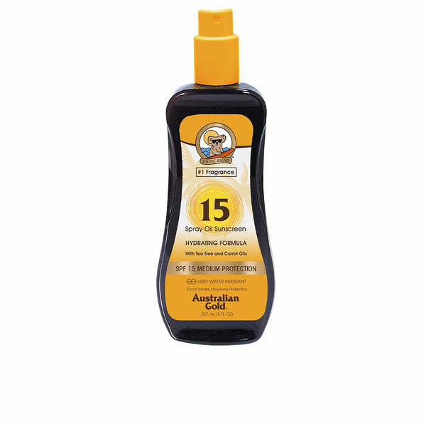 Australian Gold Sunscreen spf15 spray oil kosteuttava koostumus 237 ml | Vuodevaatteet.fi