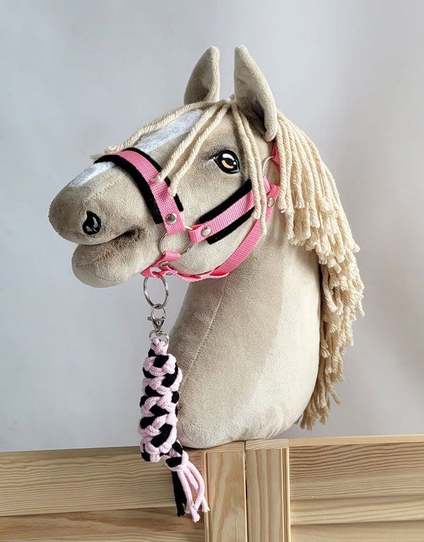 Halfterseil für Steckenpferd – Black-Pink