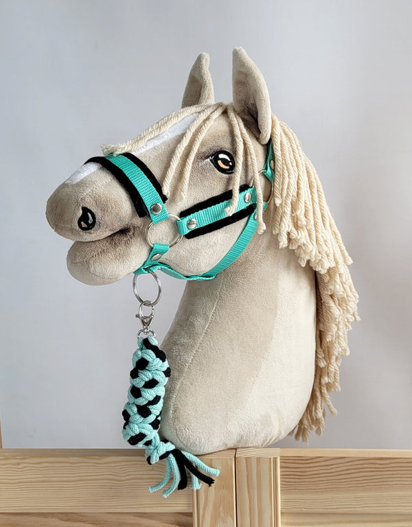 Stock Horse Halter Cord - Black-Mint