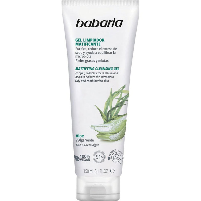 Babaria Aloe vera mattifying kasvojen puhdistusgeeli 150 ml. | Vuodevaatteet.fi
