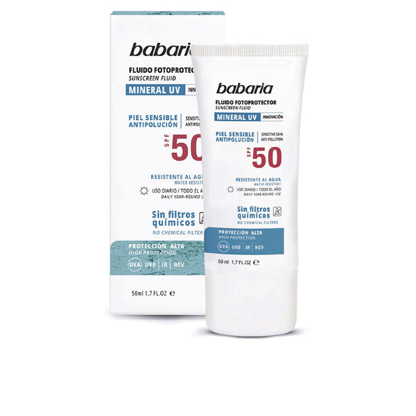Babaria Solar mineral uv fluido facil aurinkosuojavoide spf50 50 ml | Vuodevaatteet.fi