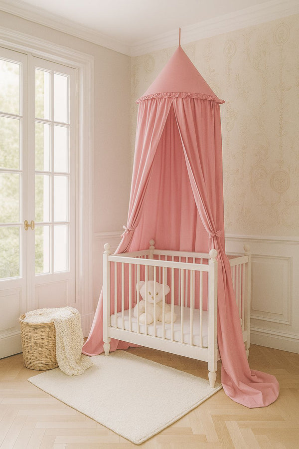 Betthimmel für Babys - Pastellrosa