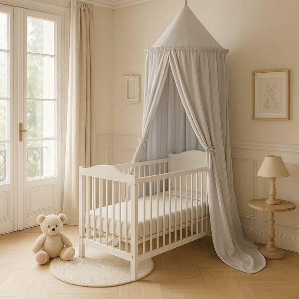 Betthimmel für Babys - Grau