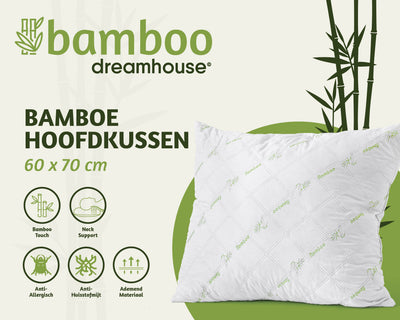 Bamboe Hoofdkussen Valkoinen - Vuodevaatteet